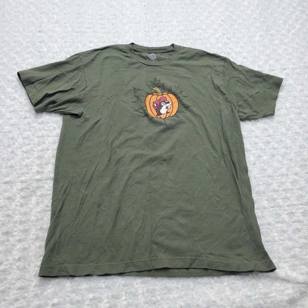Buc-ee's Buc-ee The Beaver T-Shirt Mens L Green Crew Neck Short Sleeve Preshrunk